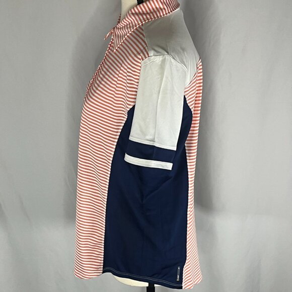 Lole - Orange and Navy Stripes Women's Golf Polo Size Medium - Picture 10 of 12
